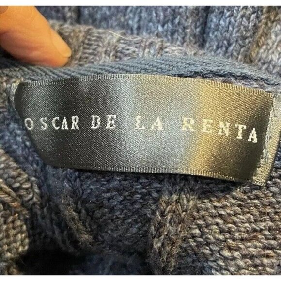 Oscar De La Renta Mens Size‎ Large 1/4 Zip Pullover Sweater Long Sleeve Blue - Picture 6 of 8